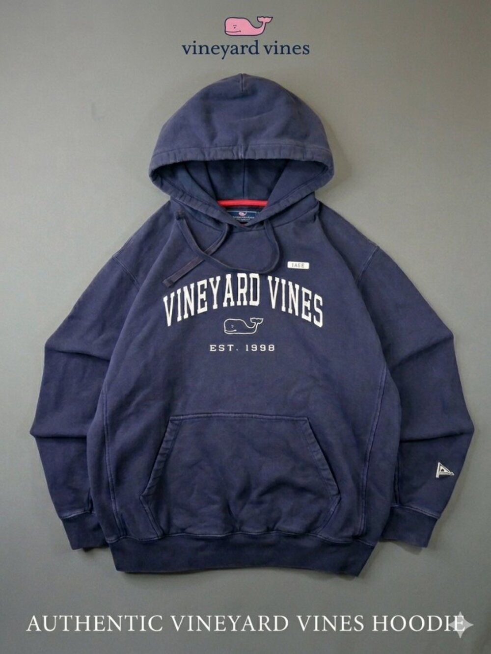 Vineyard Vines Classic Est. 1998 Whale Logo Pullover Hoodie - Navy Blue